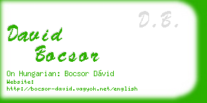 david bocsor business card